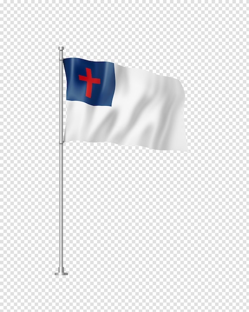 Chrześcijańska Flaga Na Białym Tle