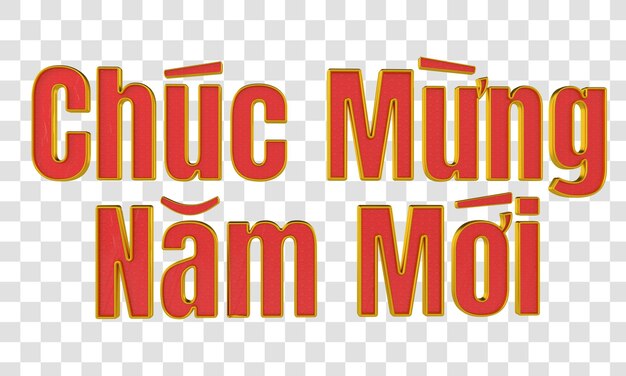 Chuc mung nam moi gold text in 3d rendering isolated