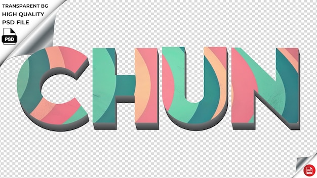 PSD chun typografie gradiënt turquoise retro tekststructuur psd transparant