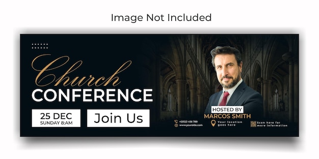 PSD church conference cover social media template design