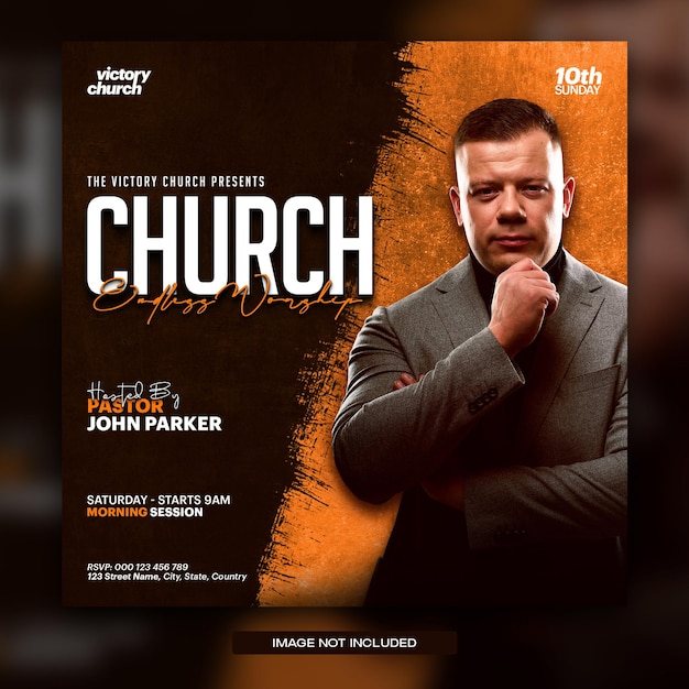 church conference flyer pray for the world social media web banner