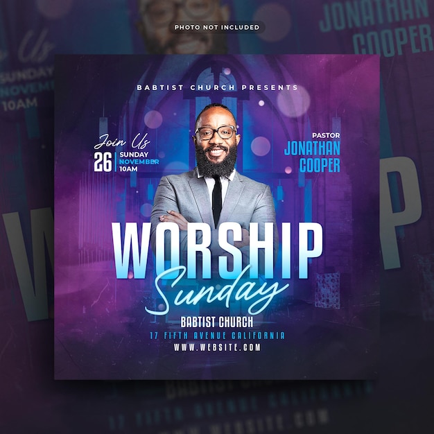 PSD church conference flyer social media post and instagram web banner