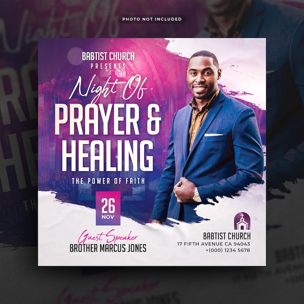 PSD church conference flyer social media post and instagram web banner