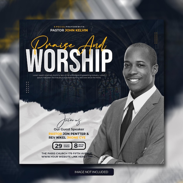 Church conference flyer social media post web banner premium psd