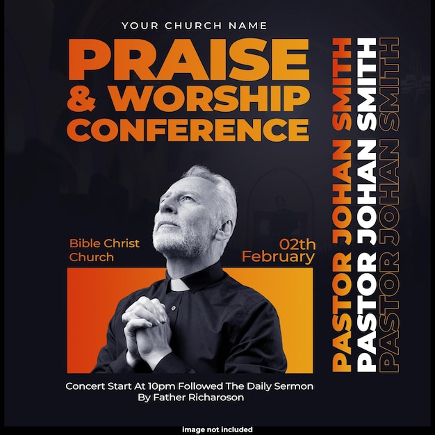 Church conference flyer social media post web banner template