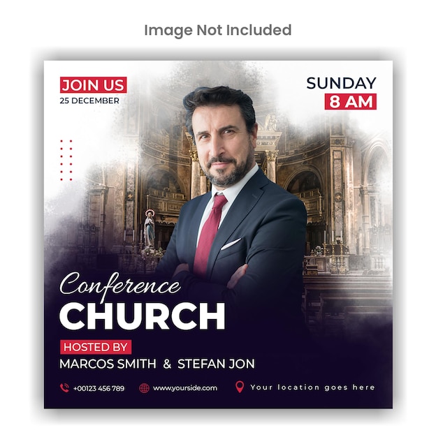 Church conference social media or instagram post template