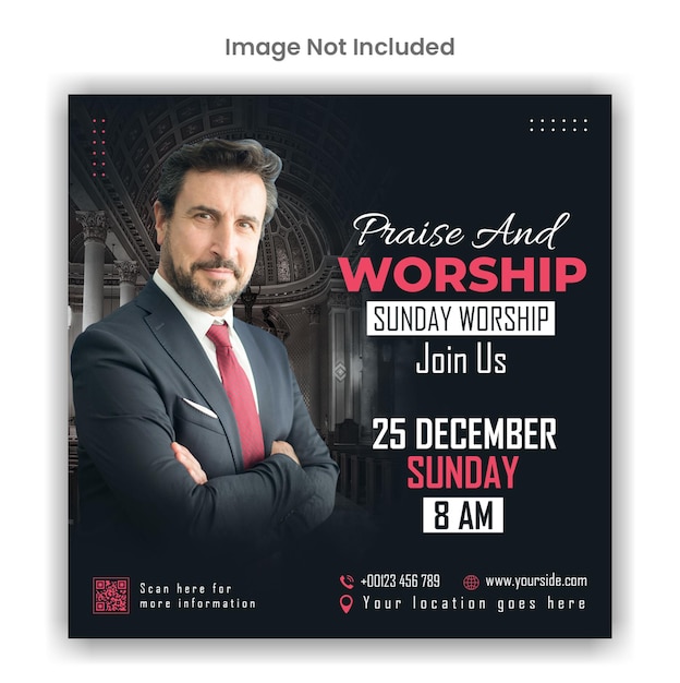 Church conference social media or instagram post template