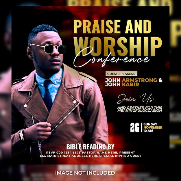 Church conference social media post and instagram web banner