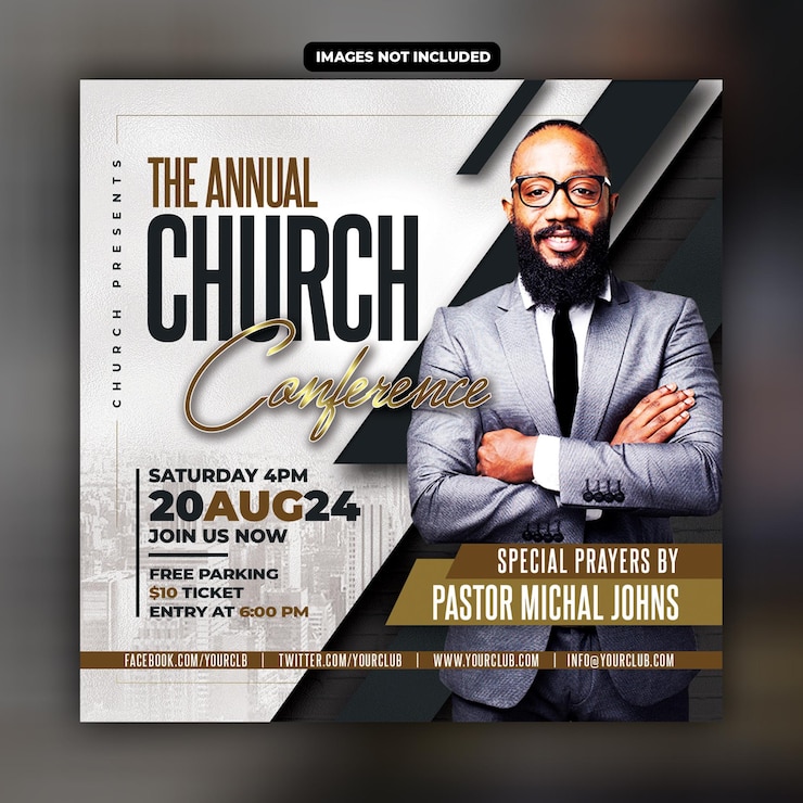 PSD church conference social media post template