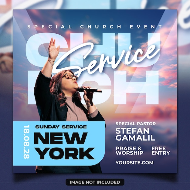 PSD church conference social media template