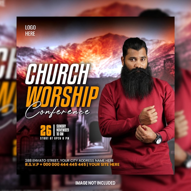 Church conference sunday flyer and web banner