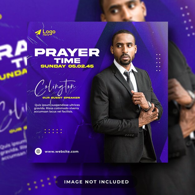 PSD church conference sunday service flyer social media post web banner