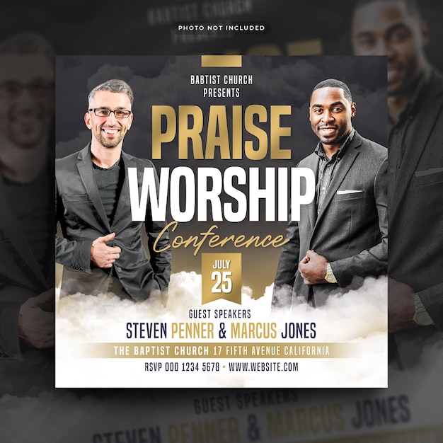 PSD church flyer instagram social media post and web banner