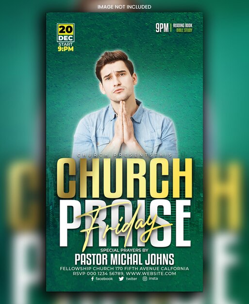 PSD church instagram and facebook story social media post web banner