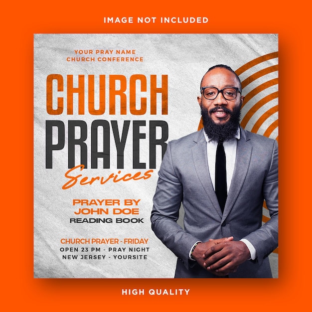 Church pray service flyer design template