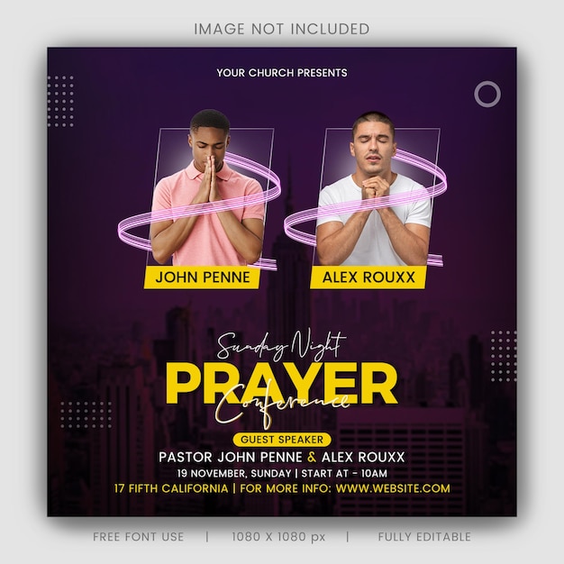 Premium PSD Church prayer social media post