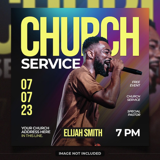 Church service conference flyer template