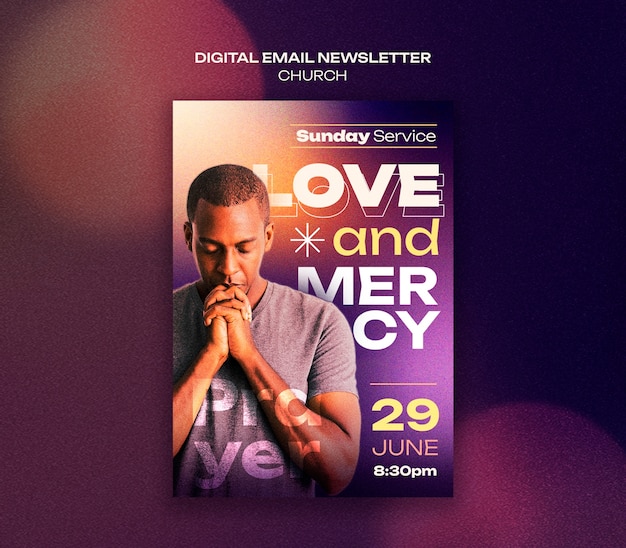 PSD church service  digital newsletter template