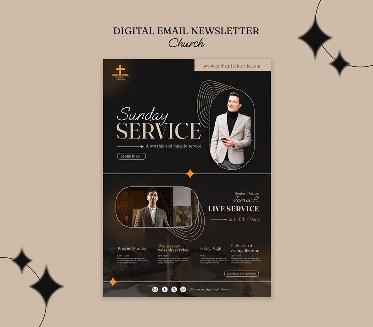 Church service  digital newsletter template