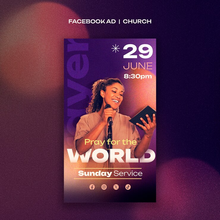 Church service  facebook template