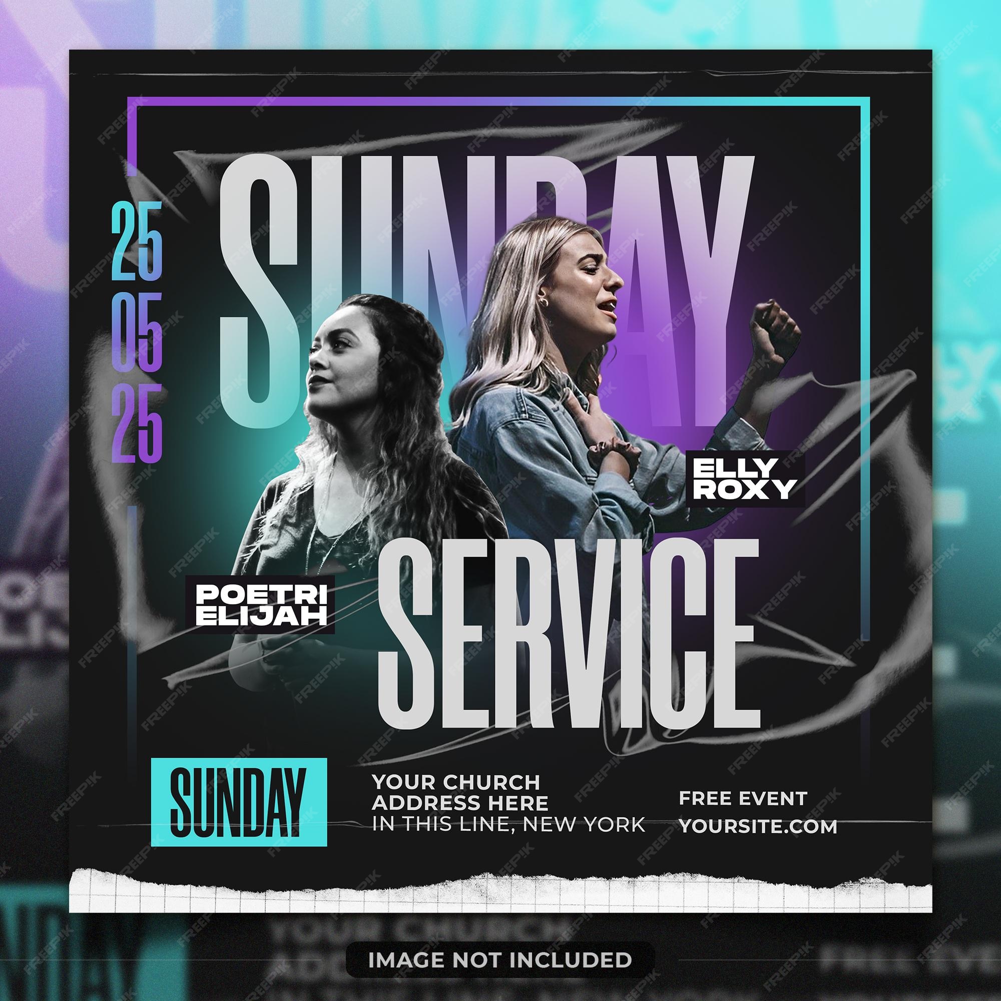 Premium PSD Church service worship social media template Premium PSD Church service worship social media template