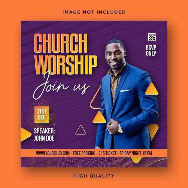 Church services flyer template design