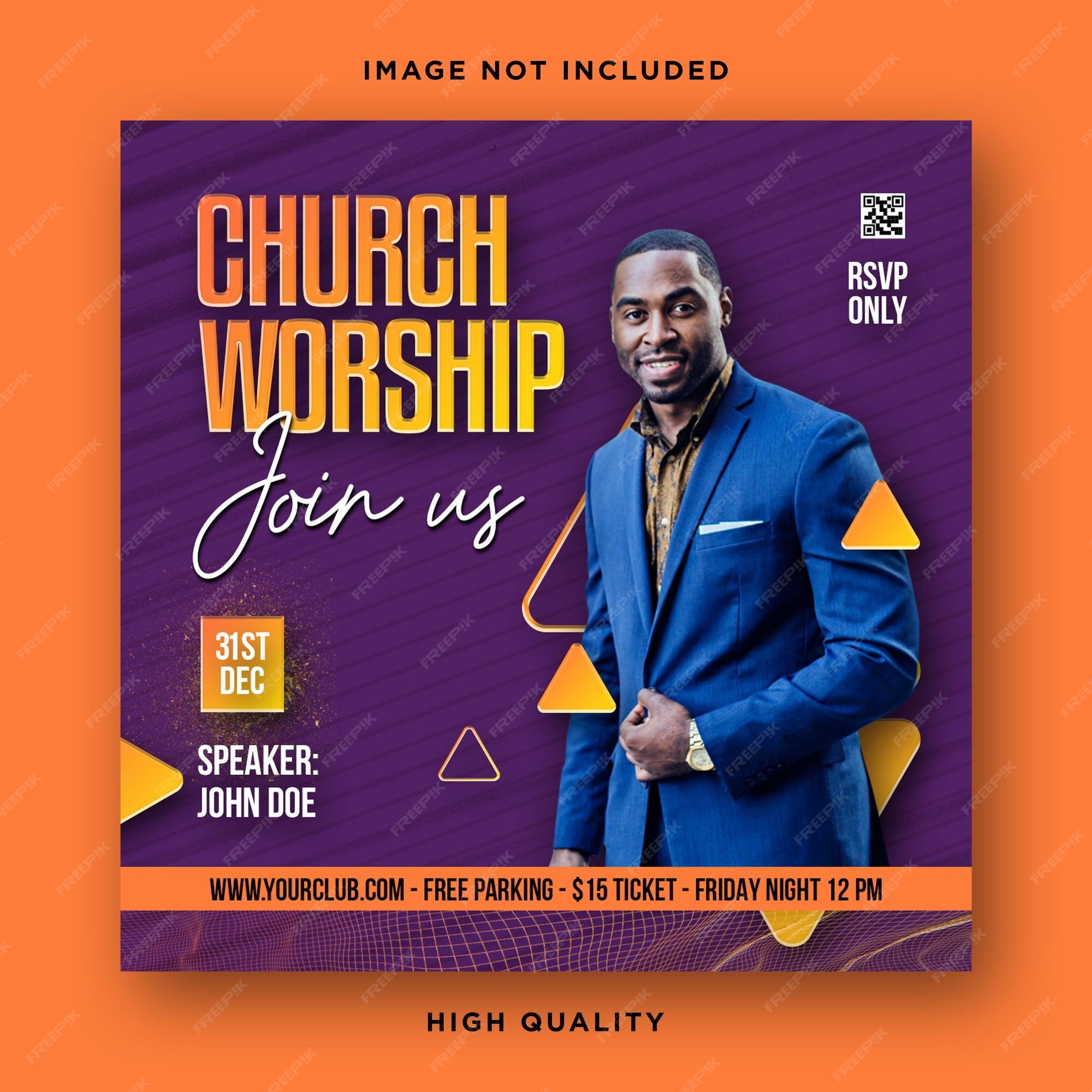 Premium PSD | Church services flyer template design