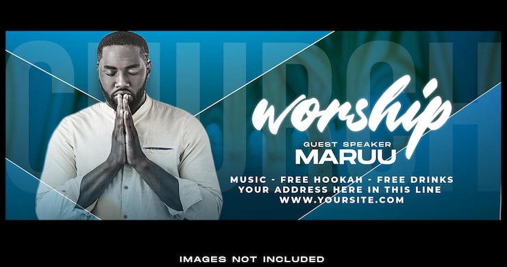 PSD church worship social media facebook cover banner template premium