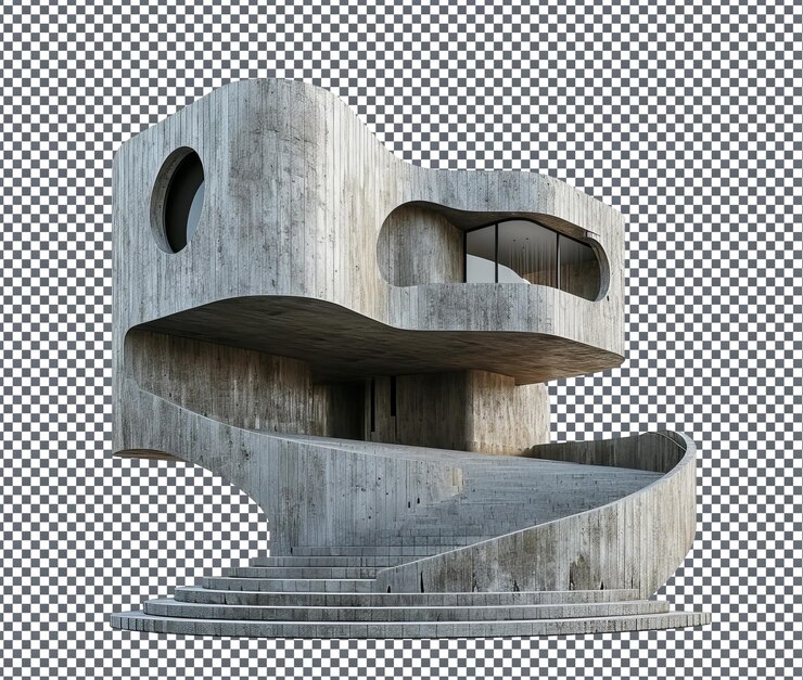 PSD chwalebny brutalist waterfront amfiteatr odizolowany na przezroczystym tle