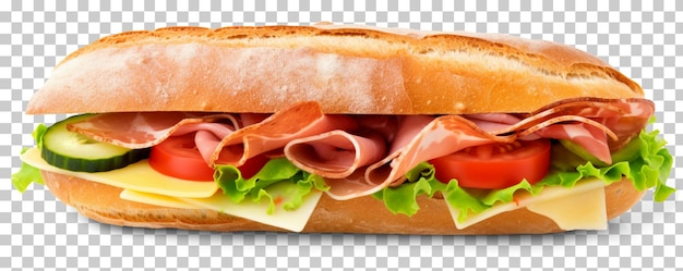 Ciabatta sandwich isolated on transparent background png