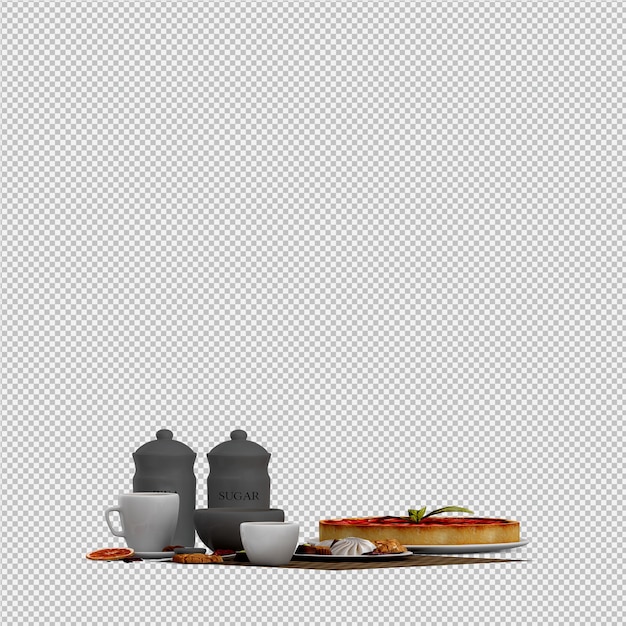 Ciasto 3D renderowane pojedyncze