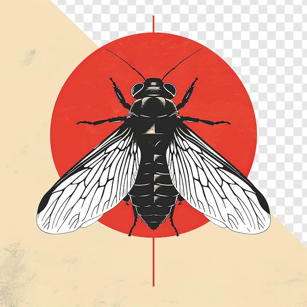 Cicada logo minimalistisch ontwerp voor youtube-kanaal transparante achtergrond