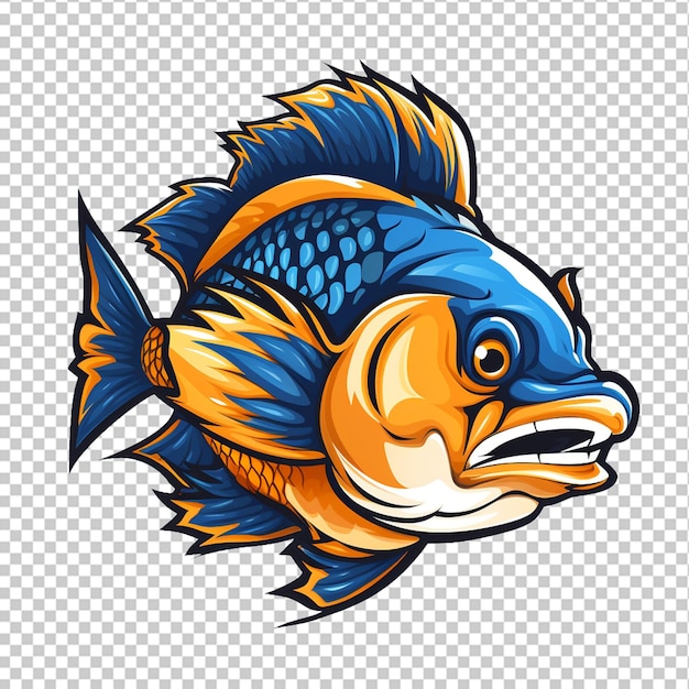 PSD cichlid mascot logo