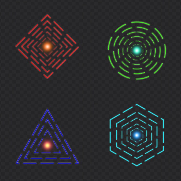 PSD cicular square polygon triangle hud technology background