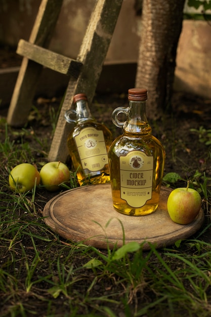 PSD cider bottle mockup design