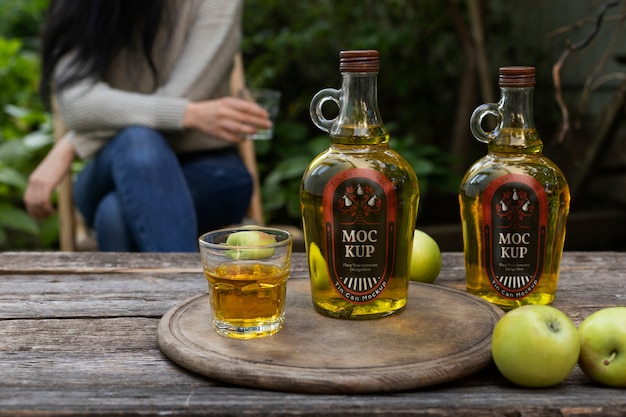 PSD cider bottle mockup design