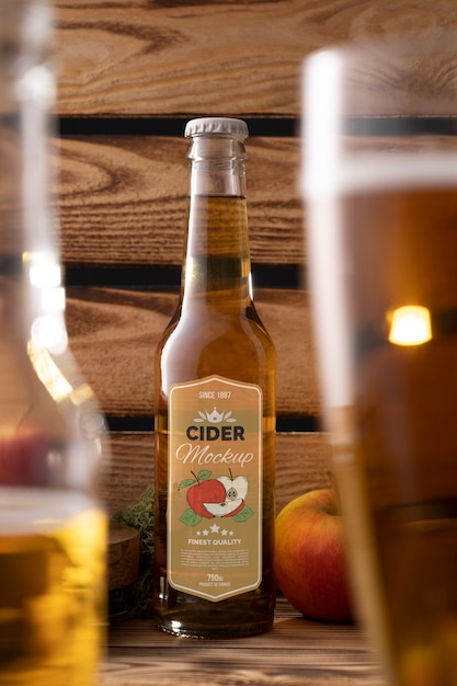 PSD ciderflesmodel met fruit