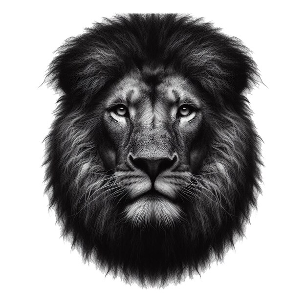 PSD ciemna twarz wektorowej ikony lwa