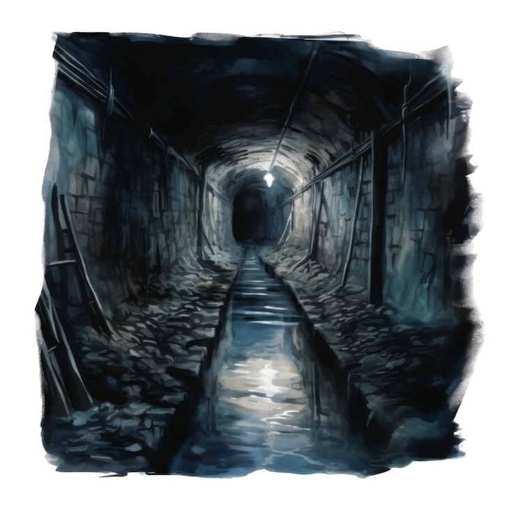 PSD ciemny i mokry tunel podziemny