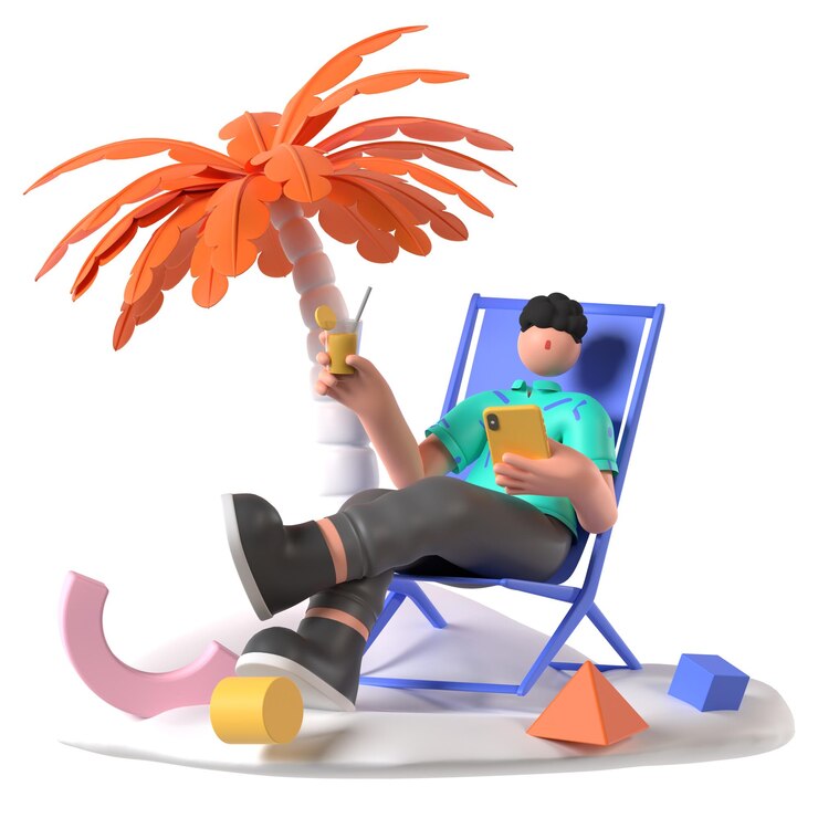 PSD ciesz się wakacjami na plaży 3d