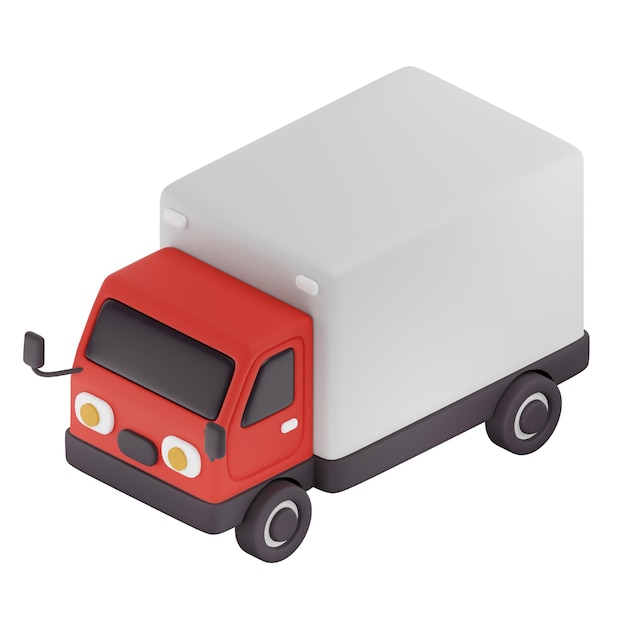 PSD ciężarówka 3d ikona dla samochodu i pojazdu