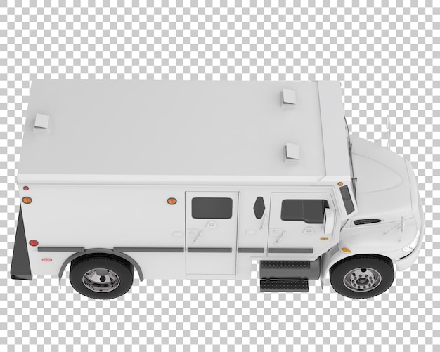 PSD ciężarówka opancerzona odizolowana na przezroczystym tle ilustracja renderowania 3d