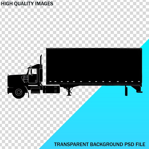 PSD ciężarówka z niebieskim tłem, na którym jest napisane 