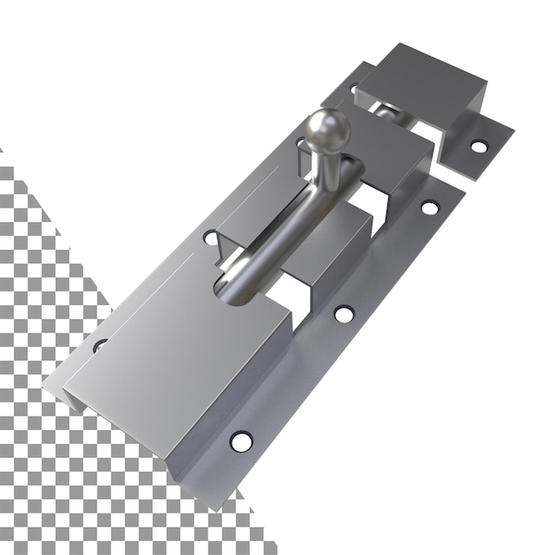 PSD ciężki model 3d stalowy zatrzask renderowany stalowy zatrzask dla elementu domu biurowego