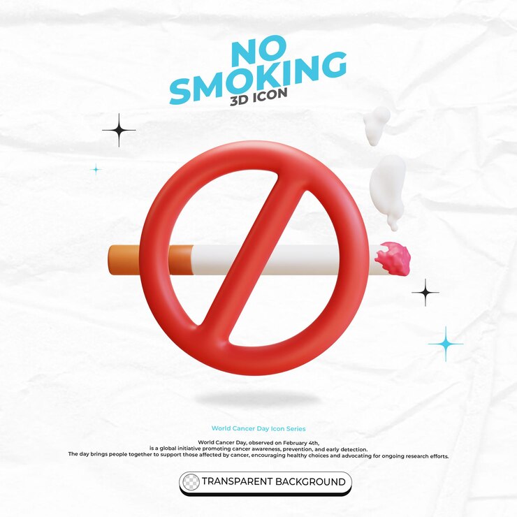 PSD cigarette banned no smoking 3d rendering illustration no smoking