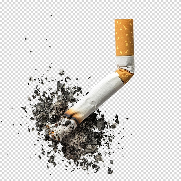 PSD cigarette isolated on transparent background