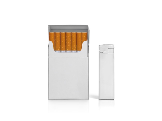 PSD cigarette pack lighters transparent background