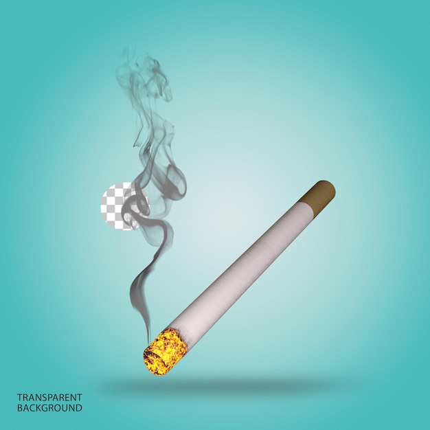 PSD cigarette and smoke isolated 3d rendered illustration