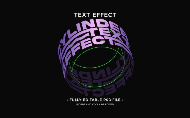 Cilindrisch teksteffect