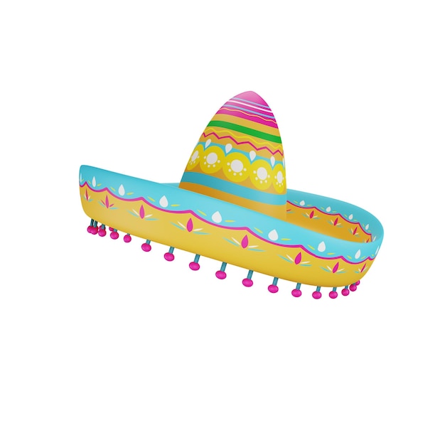 싱코 데 마요(Cinco de Mayo) 3D 일러스트레이션